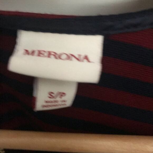 Merona Striped Peplum Shirt Small Top Shirt - Picture 4 of 5